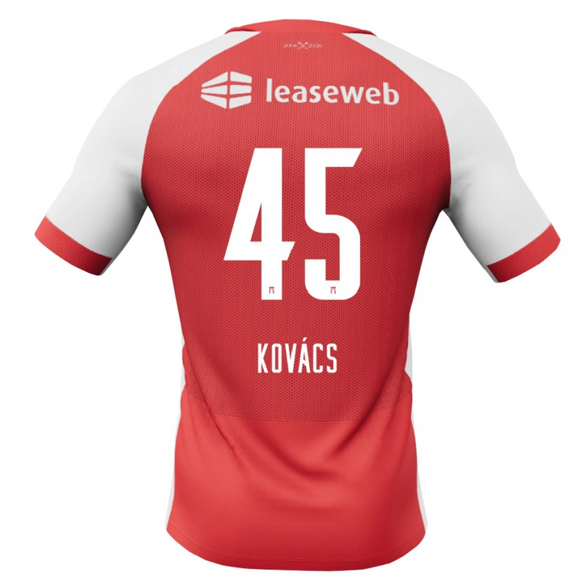 Danxen Herren Bendegúz Kovács #45 Rot Weiß Schwarz Heimtrikot Trikot 2026/27 T-Shirt