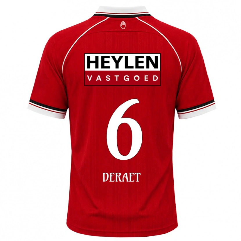 Danxen Herren Xavi Deraet #6 Rot Weiß Schwarz Heimtrikot Trikot 2026/27 T-Shirt