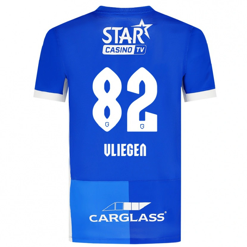 Danxen Herren Olivier Vliegen #82 Mittelblau Königlichblau Weiß Heimtrikot Trikot 2026/27 T-Shirt