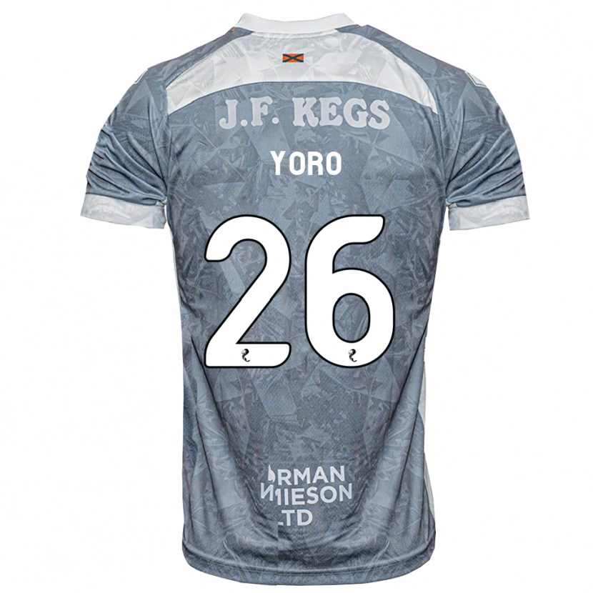 Danxen Herren Abdoulaye Yoro #26 Hellgrau Auswärtstrikot Trikot 2026/27 T-Shirt