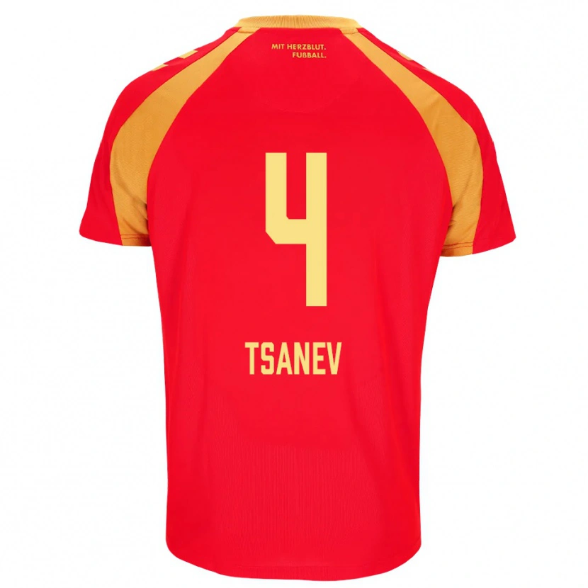 Danxen Herren Simeon Tsanev #4 Rot Orange Schwarz Auswärtstrikot Trikot 2026/27 T-Shirt