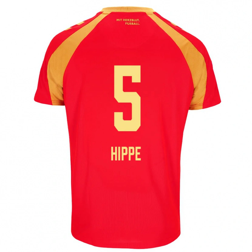 Danxen Herren Maximilian Hippe #5 Rot Orange Schwarz Auswärtstrikot Trikot 2026/27 T-Shirt