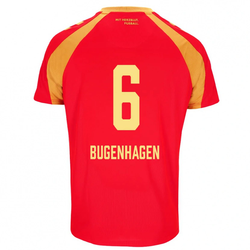 Danxen Herren Julius Bugenhagen #6 Rot Orange Schwarz Auswärtstrikot Trikot 2026/27 T-Shirt