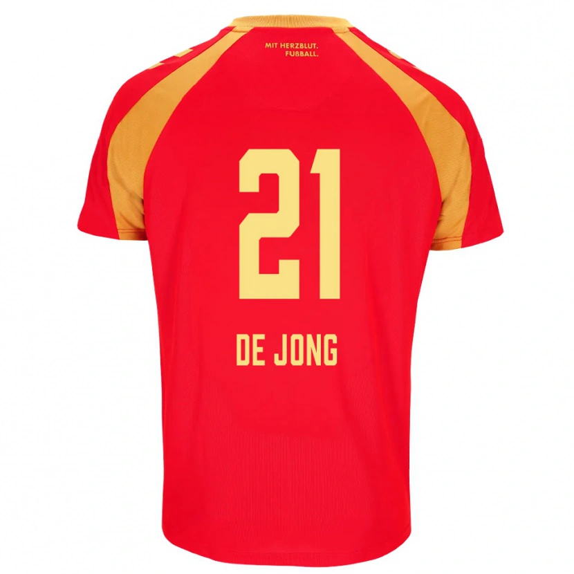 Danxen Herren Travis De Jong #21 Rot Orange Schwarz Auswärtstrikot Trikot 2026/27 T-Shirt