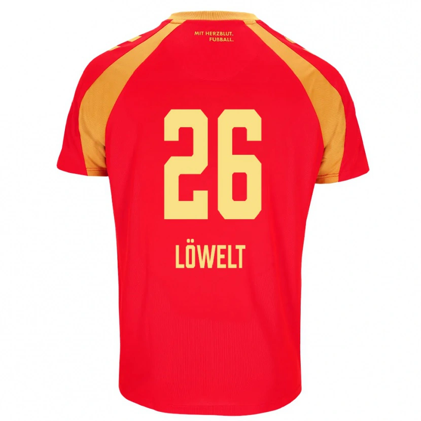 Danxen Herren Luca Löwelt #26 Rot Orange Schwarz Auswärtstrikot Trikot 2026/27 T-Shirt