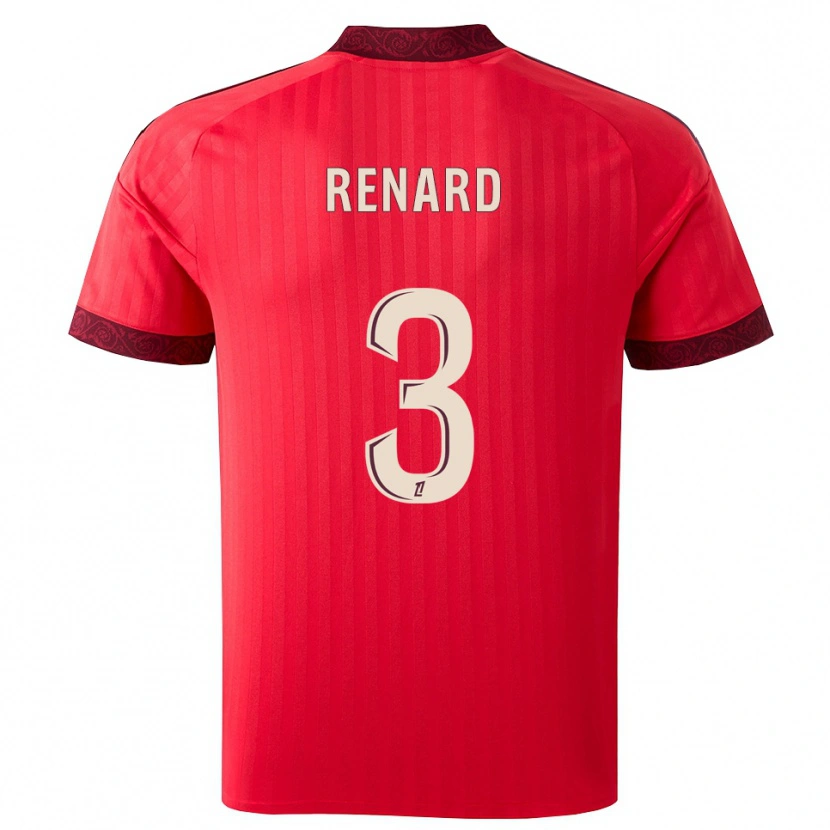 Danxen Herren Wendie Renard #3 Burgund Rot Weiß Auswärtstrikot Trikot 2026/27 T-Shirt