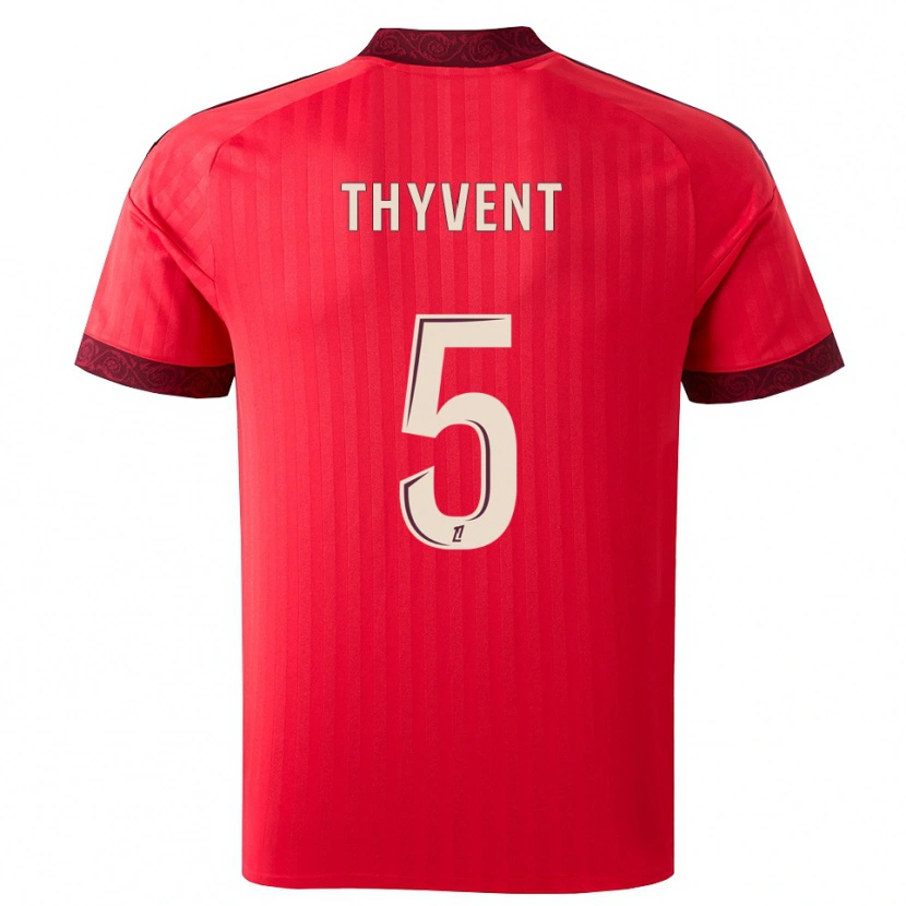 Danxen Herren Estéban Thyvent #5 Burgund Rot Weiß Auswärtstrikot Trikot 2026/27 T-Shirt