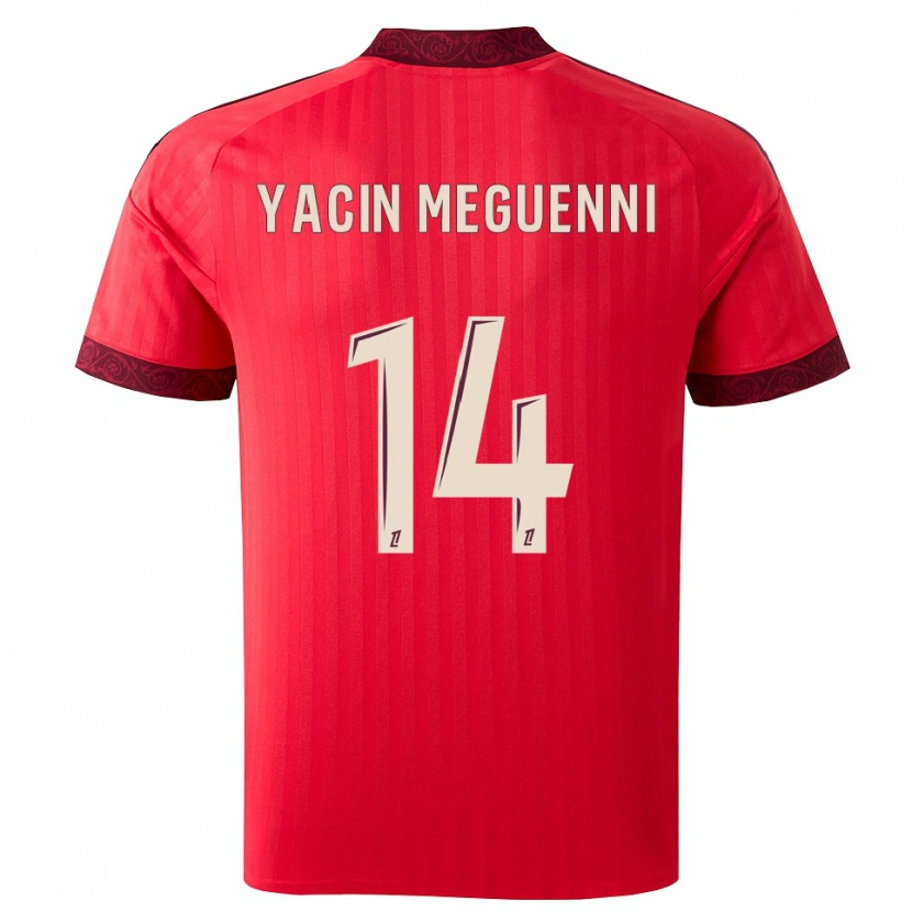 Danxen Herren Mohamed Yacin Meguenni #14 Burgund Rot Weiß Auswärtstrikot Trikot 2026/27 T-Shirt