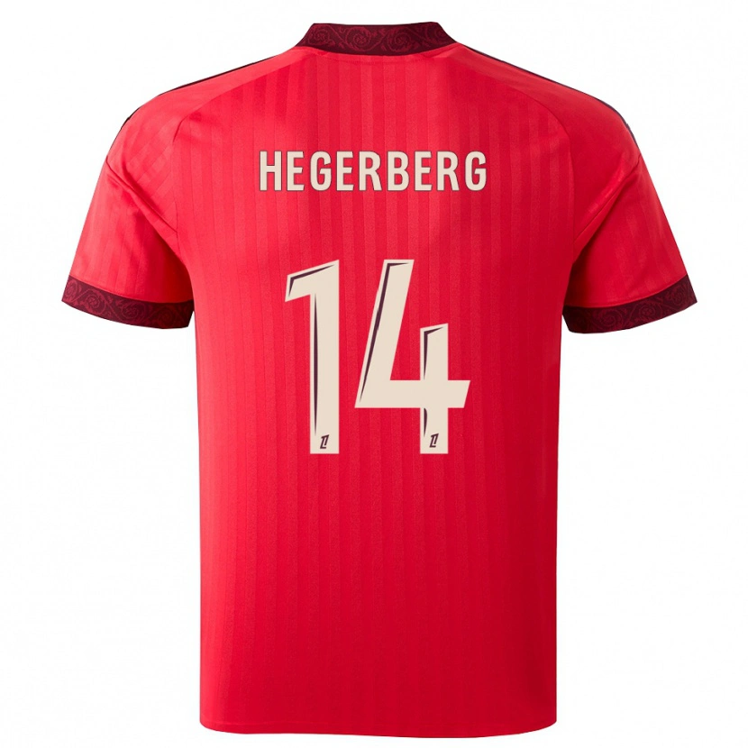 Danxen Herren Ada Hegerberg #14 Burgund Rot Weiß Auswärtstrikot Trikot 2026/27 T-Shirt