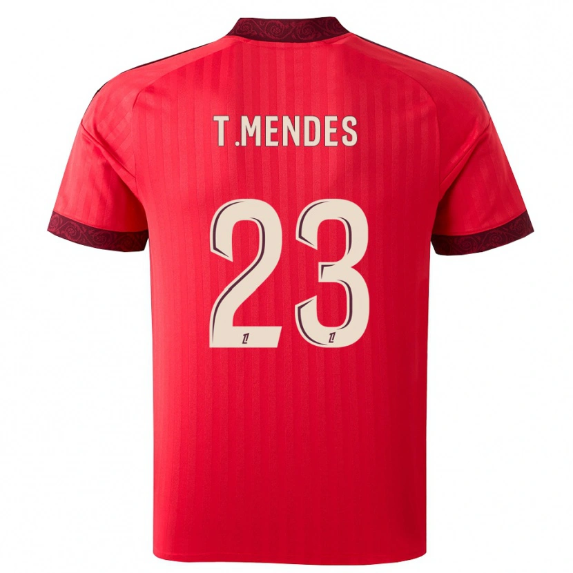 Danxen Herren Thiago Mendes #23 Burgund Rot Weiß Auswärtstrikot Trikot 2026/27 T-Shirt