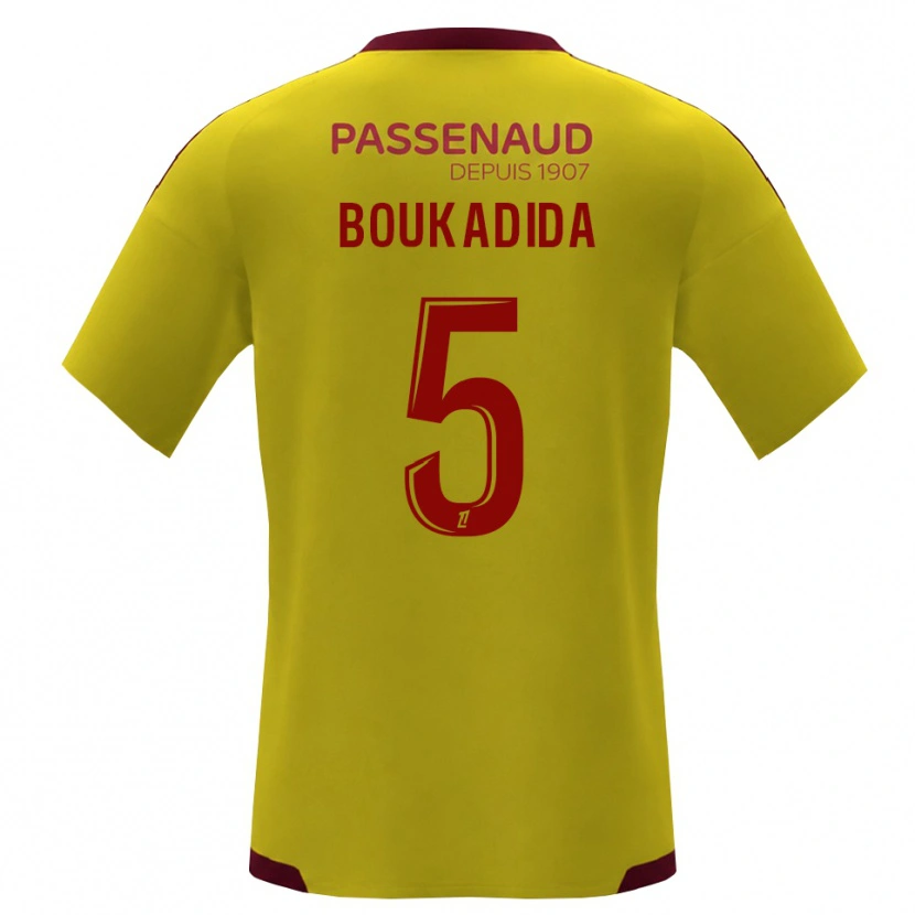Danxen Herren Rayan Boukadida #5 Gelb Rot Grün Auswärtstrikot Trikot 2026/27 T-Shirt