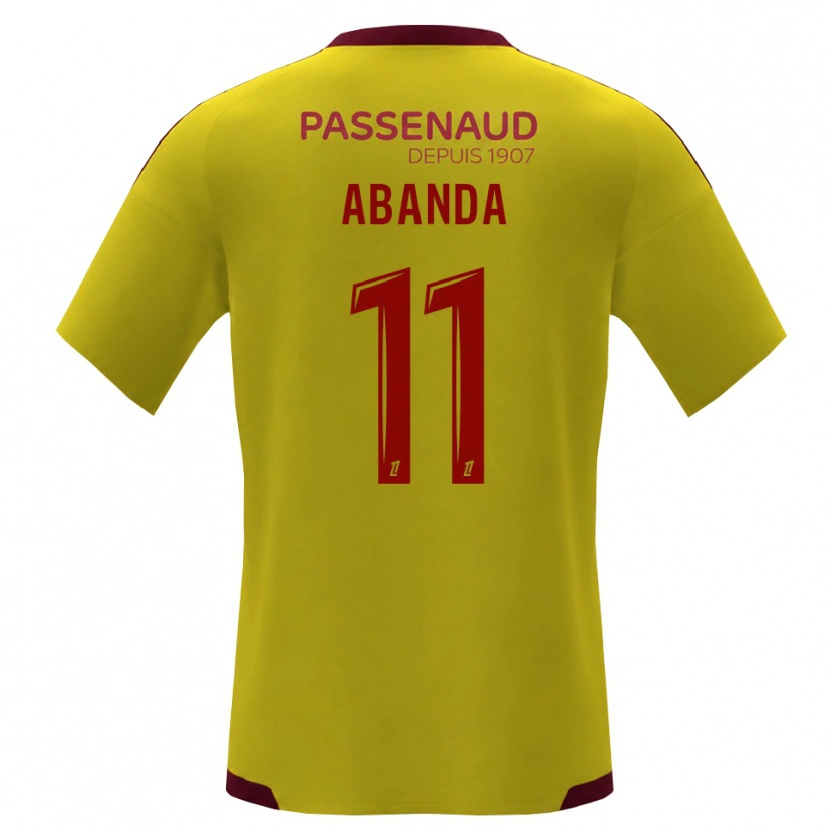 Danxen Herren Leroy Abanda #11 Gelb Rot Grün Auswärtstrikot Trikot 2026/27 T-Shirt