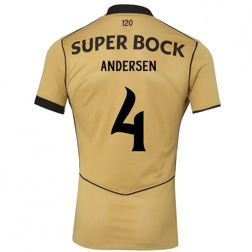 Danxen Herren Silas Andersen #4 Goldgelb Schwarz Auswärtstrikot Trikot 2026/27 T-Shirt