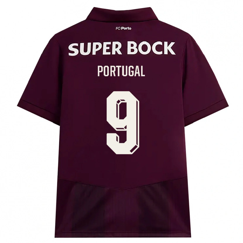Danxen Herren Tiago Portugal #9 Burgund Weiß Auswärtstrikot Trikot 2026/27 T-Shirt