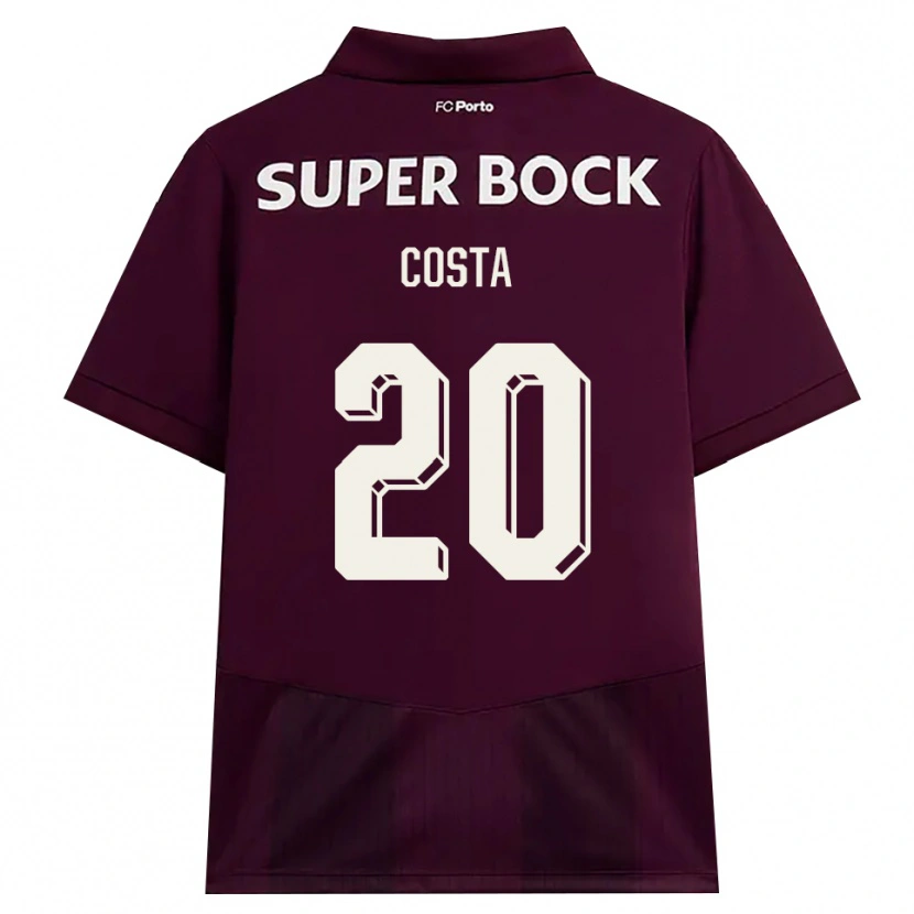 Danxen Herren Alberto Costa #20 Burgund Weiß Auswärtstrikot Trikot 2026/27 T-Shirt