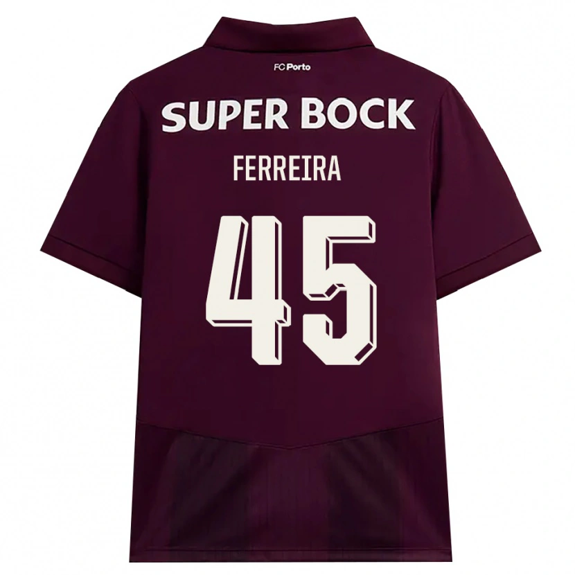 Danxen Herren Tiago Ferreira #45 Burgund Weiß Auswärtstrikot Trikot 2026/27 T-Shirt