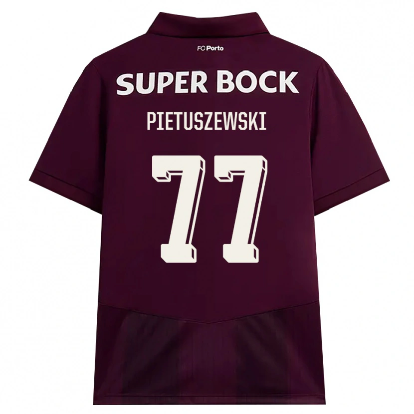 Danxen Herren Oskar Pietuszewski #77 Burgund Weiß Auswärtstrikot Trikot 2026/27 T-Shirt