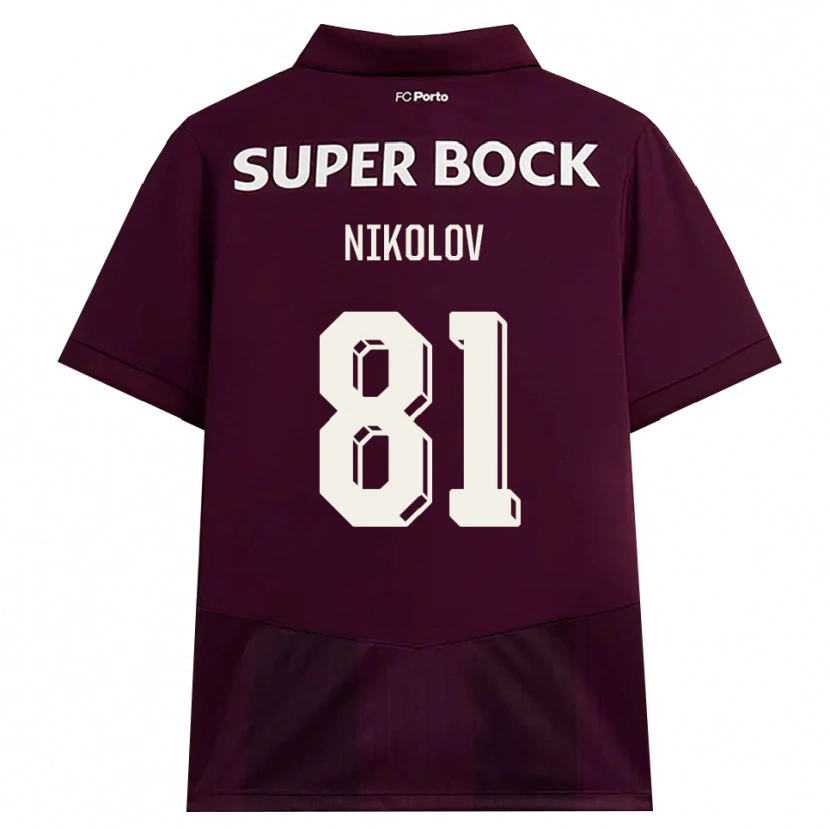 Danxen Herren Antoni Nikolov #81 Burgund Weiß Auswärtstrikot Trikot 2026/27 T-Shirt