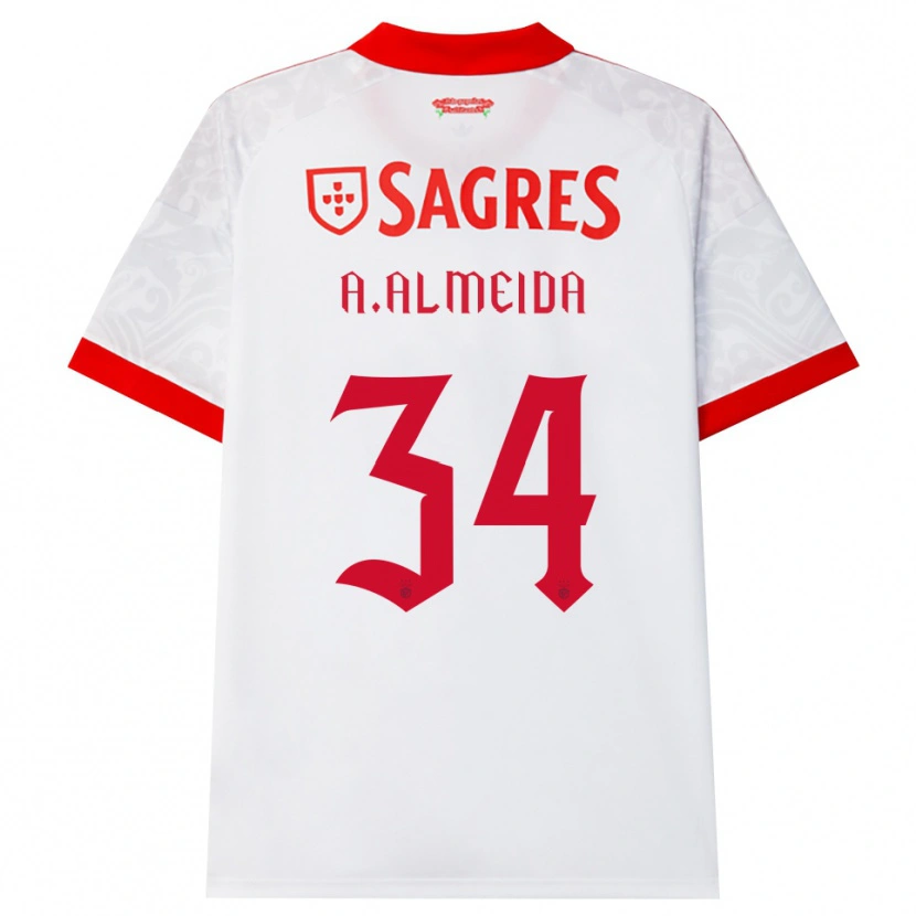 Danxen Herren Andre Almeida #34 Weiß Rot Gelb Auswärtstrikot Trikot 2026/27 T-Shirt