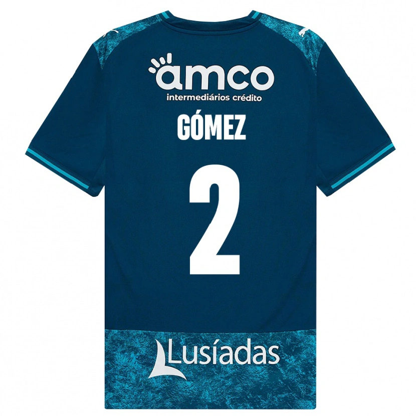 Danxen Herren Víctor Gómez #2 Dunkelschiefergrau Mitteltuerkis Auswärtstrikot Trikot 2026/27 T-Shirt