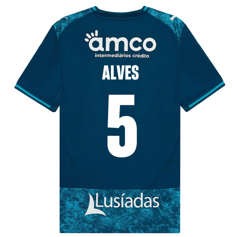 Danxen Herren Eduardo Alves #5 Dunkelschiefergrau Mitteltuerkis Auswärtstrikot Trikot 2026/27 T-Shirt