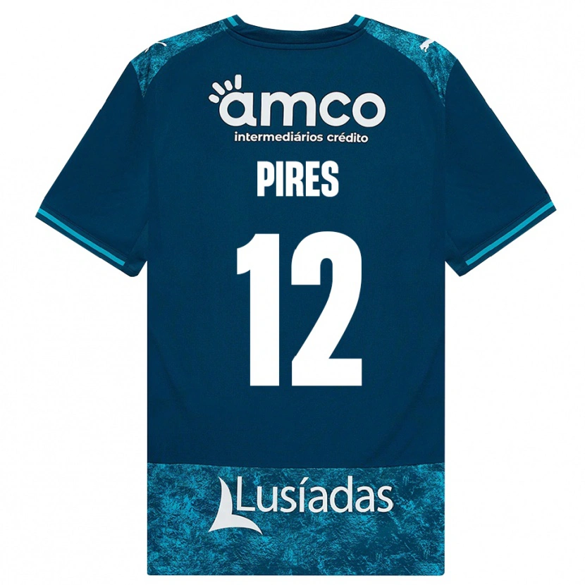 Danxen Herren Hugo Pires #12 Dunkelschiefergrau Mitteltuerkis Auswärtstrikot Trikot 2026/27 T-Shirt