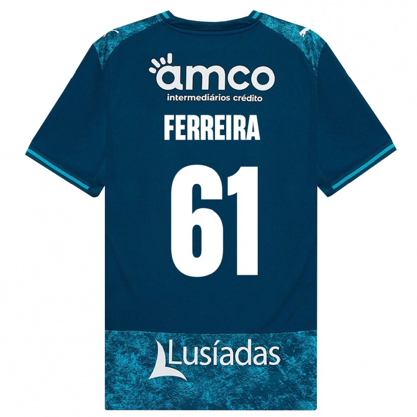 Danxen Herren Tiago Ferreira #61 Dunkelschiefergrau Mitteltuerkis Auswärtstrikot Trikot 2026/27 T-Shirt