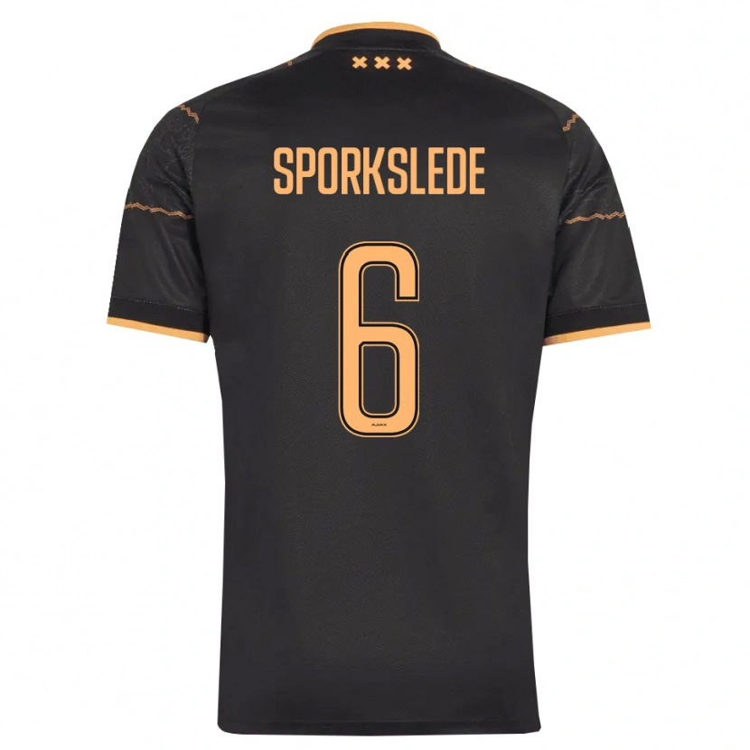 Danxen Herren Fabian Sporkslede #6 Schwarz Orange Auswärtstrikot Trikot 2026/27 T-Shirt