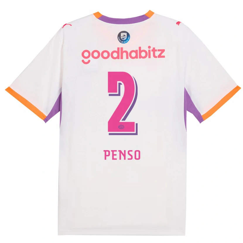 Danxen Herren Kyano Penso #2 Weiß Violett Orange Auswärtstrikot Trikot 2026/27 T-Shirt