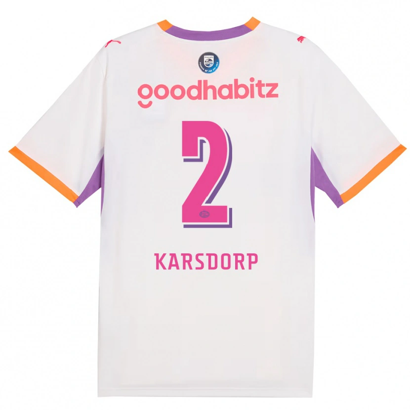 Danxen Herren Rick Karsdorp #2 Weiß Violett Orange Auswärtstrikot Trikot 2026/27 T-Shirt