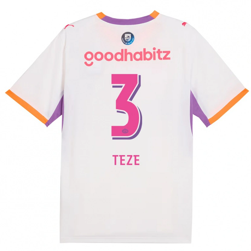 Danxen Herren Jordan Teze #3 Weiß Violett Orange Auswärtstrikot Trikot 2026/27 T-Shirt