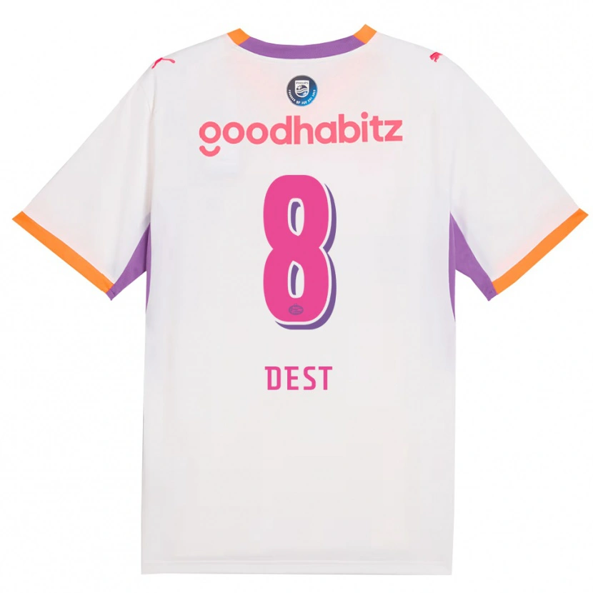 Danxen Herren Sergiño Dest #8 Weiß Violett Orange Auswärtstrikot Trikot 2026/27 T-Shirt