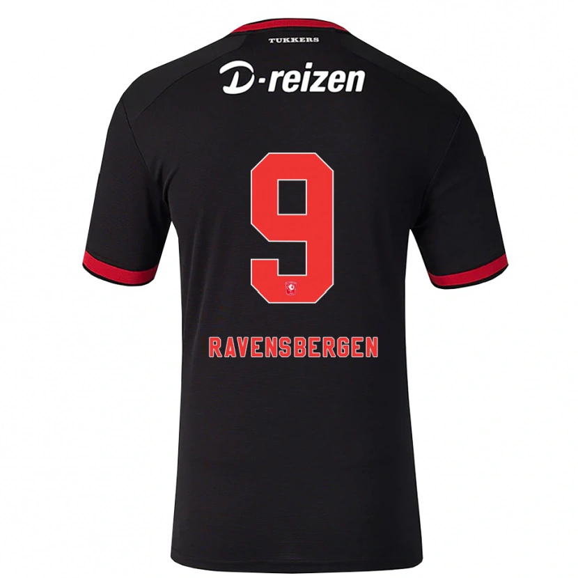 Danxen Herren Jaimy Ravensbergen #9 Rot Weiß Schwarz Auswärtstrikot Trikot 2026/27 T-Shirt