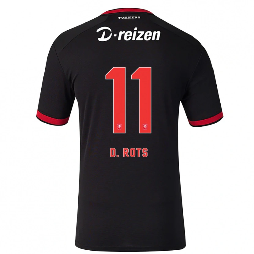 Danxen Herren Daan Rots #11 Rot Weiß Schwarz Auswärtstrikot Trikot 2026/27 T-Shirt