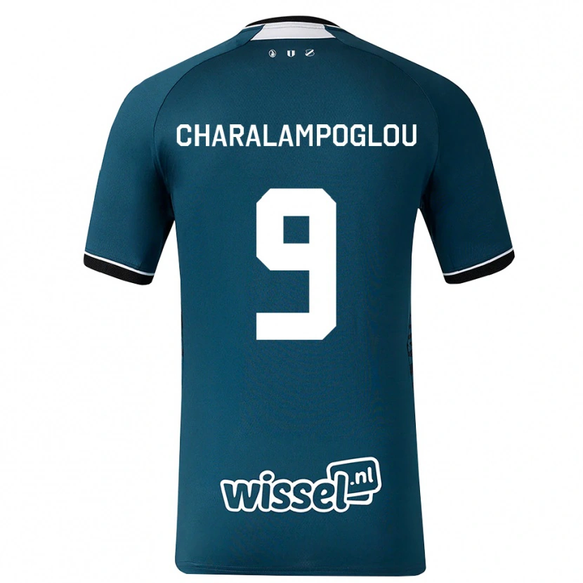 Danxen Herren Georgios Charalampoglou #9 Dunkelschiefergrau Weiß Auswärtstrikot Trikot 2026/27 T-Shirt