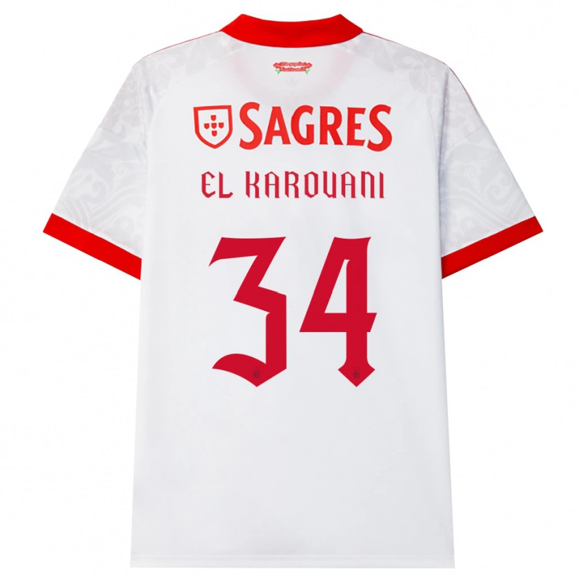 Danxen Herren Souffian El Karouani #34 Weiß Rot Gelb Auswärtstrikot Trikot 2026/27 T-Shirt
