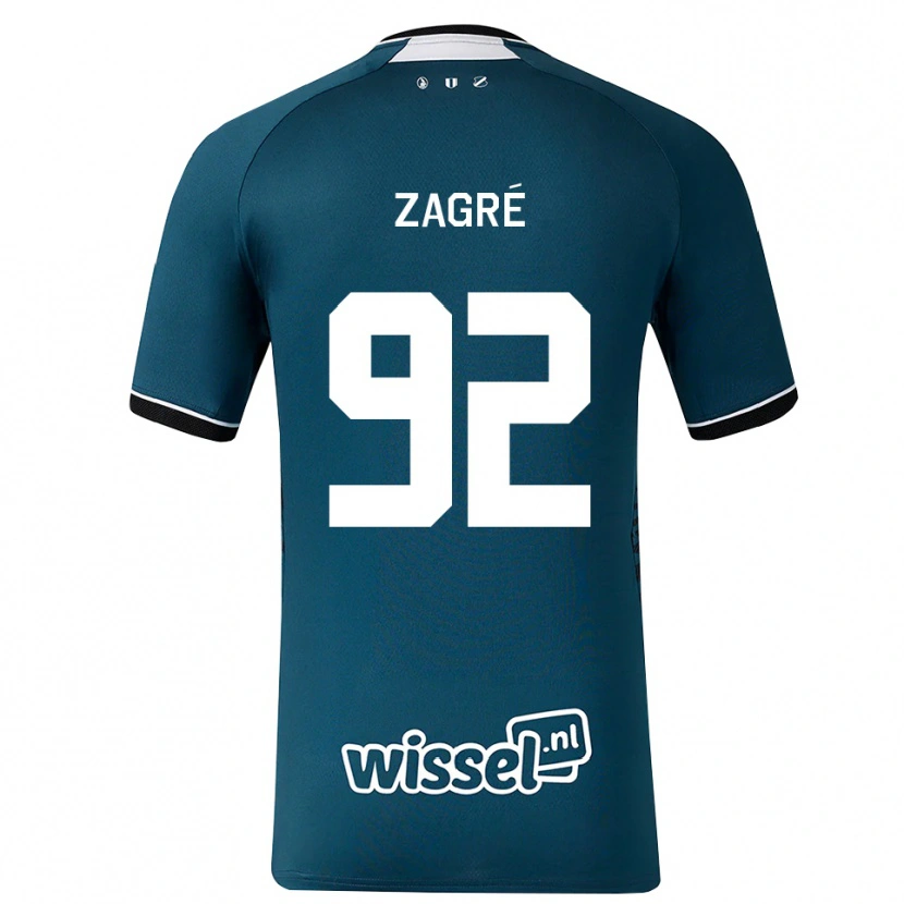 Danxen Herren Arthur Zagré #92 Dunkelschiefergrau Weiß Auswärtstrikot Trikot 2026/27 T-Shirt