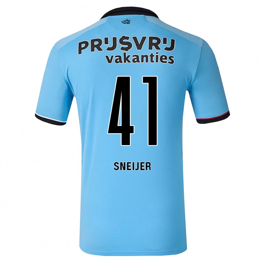 Danxen Herren Zino Sneijer #41 Tiefhimmelblau Schwarz Rot Auswärtstrikot Trikot 2026/27 T-Shirt