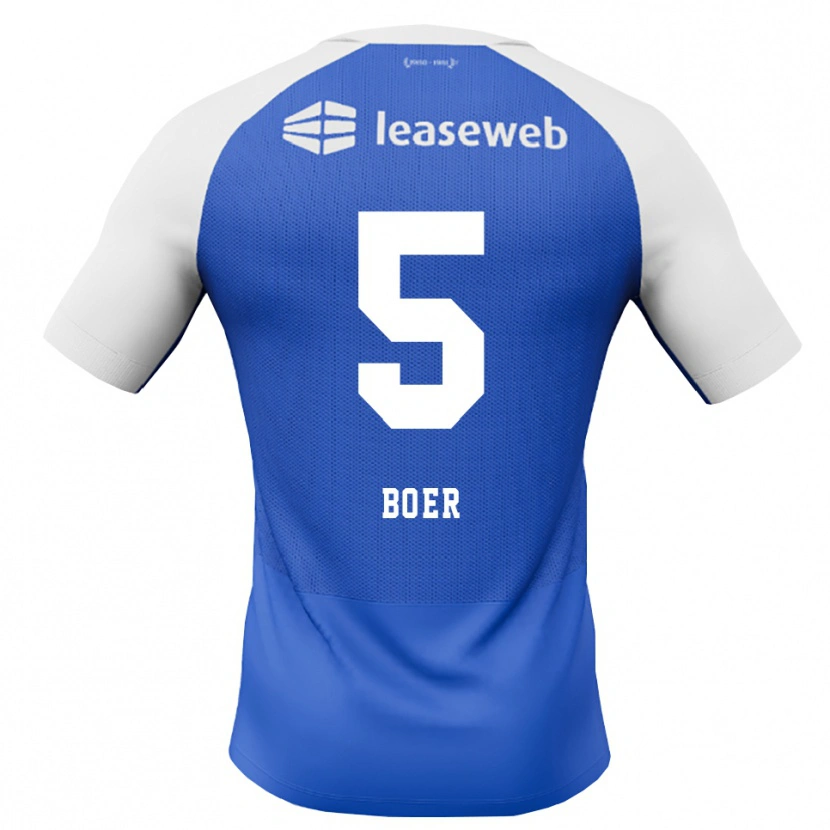 Danxen Herren Lars Boer #5 Himmelblau Rot Weiß Auswärtstrikot Trikot 2026/27 T-Shirt