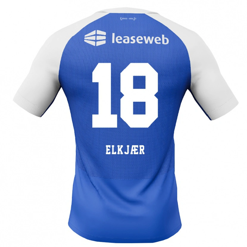 Danxen Herren Frej Elkjær #18 Himmelblau Rot Weiß Auswärtstrikot Trikot 2026/27 T-Shirt