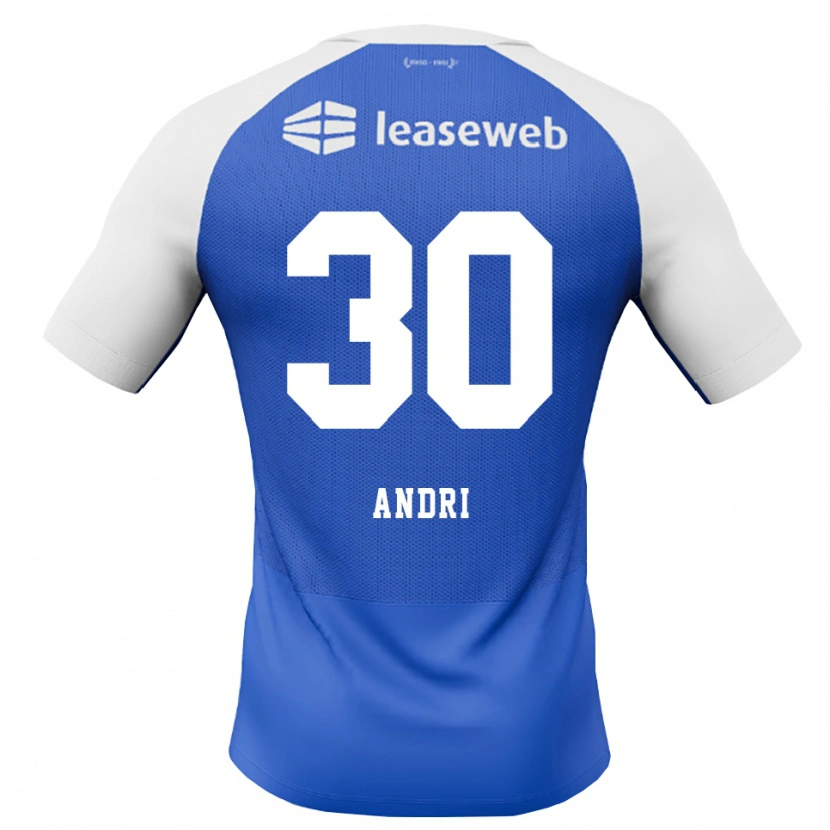 Danxen Herren Markús Andri Daníelsson Martin #30 Himmelblau Rot Weiß Auswärtstrikot Trikot 2026/27 T-Shirt