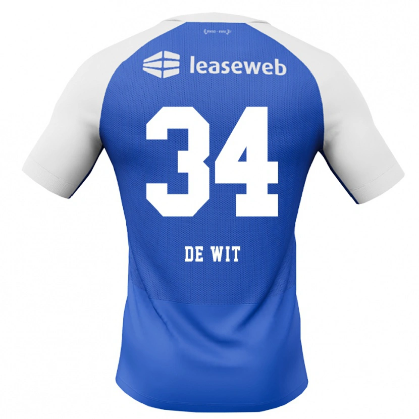 Danxen Herren Mees De Wit #34 Himmelblau Rot Weiß Auswärtstrikot Trikot 2026/27 T-Shirt