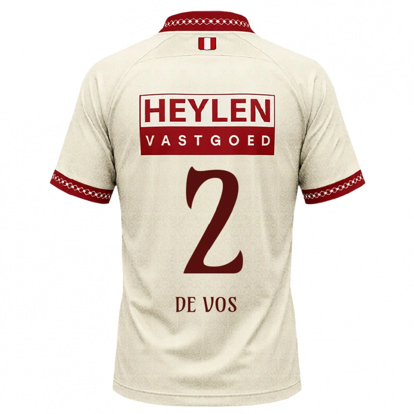 Danxen Herren Lucas De Vos #2 Beige Rot Auswärtstrikot Trikot 2026/27 T-Shirt