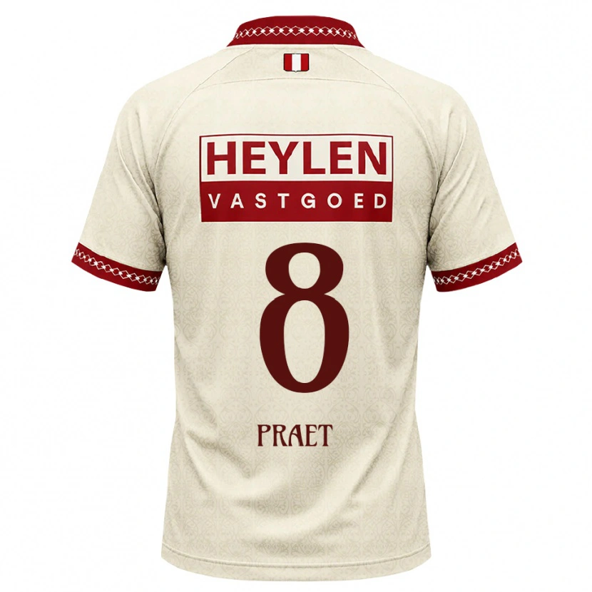 Danxen Herren Dennis Praet #8 Beige Rot Auswärtstrikot Trikot 2026/27 T-Shirt