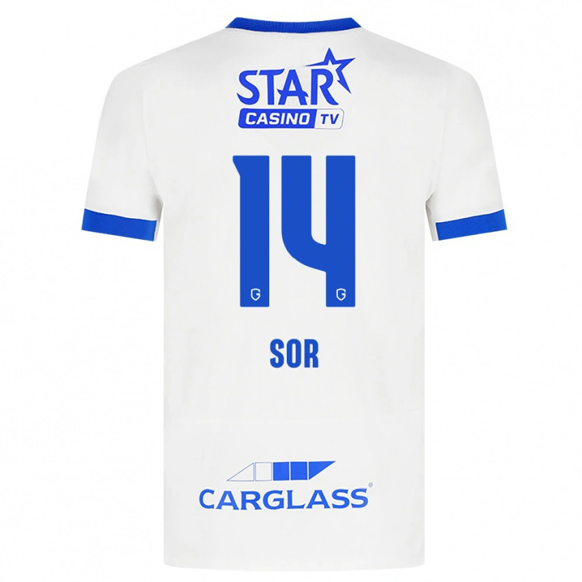 Danxen Herren Yira Sor #14 Weiß Blau Auswärtstrikot Trikot 2026/27 T-Shirt