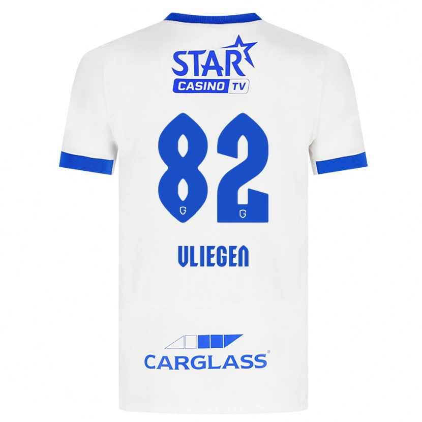 Danxen Herren Olivier Vliegen #82 Weiß Blau Auswärtstrikot Trikot 2026/27 T-Shirt