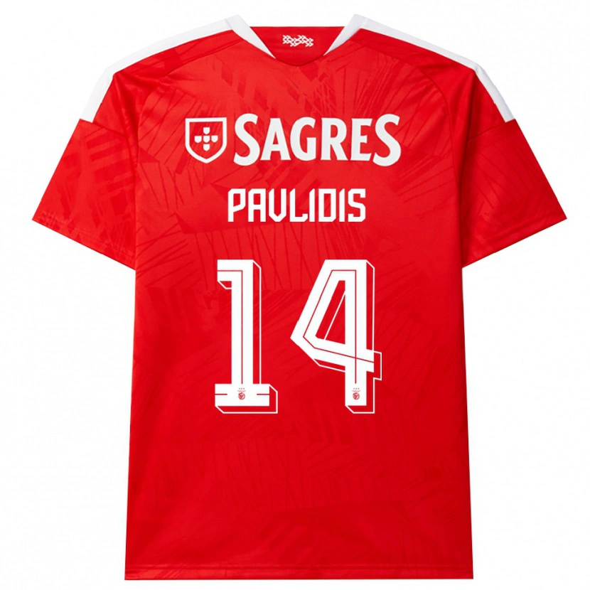 Danxen Damen Vangelis Pavlidis #14 Rot Weiß Gelb Heimtrikot Trikot 2026/27 T-Shirt