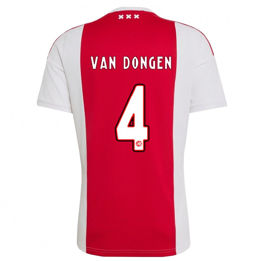 Danxen Damen Bram Van Dongen #4 Rot Weiß Gelb Heimtrikot Trikot 2026/27 T-Shirt