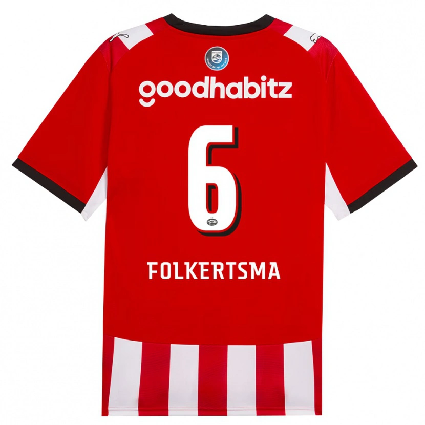 Danxen Damen Sisca Folkertsma #6 Rot Weiß Schwarz Heimtrikot Trikot 2026/27 T-Shirt