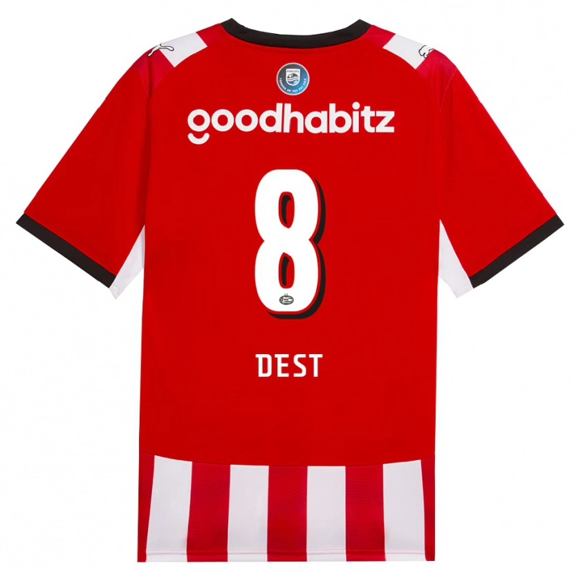 Danxen Damen Sergiño Dest #8 Rot Weiß Schwarz Heimtrikot Trikot 2026/27 T-Shirt